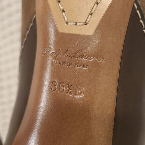 Ralph Lauren Purple Label Jensynn Calf-Suede Tan Heeled Bootie - Picture 5 of 11